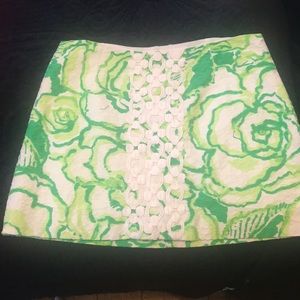 Lilly Pulitzer green floral skirt